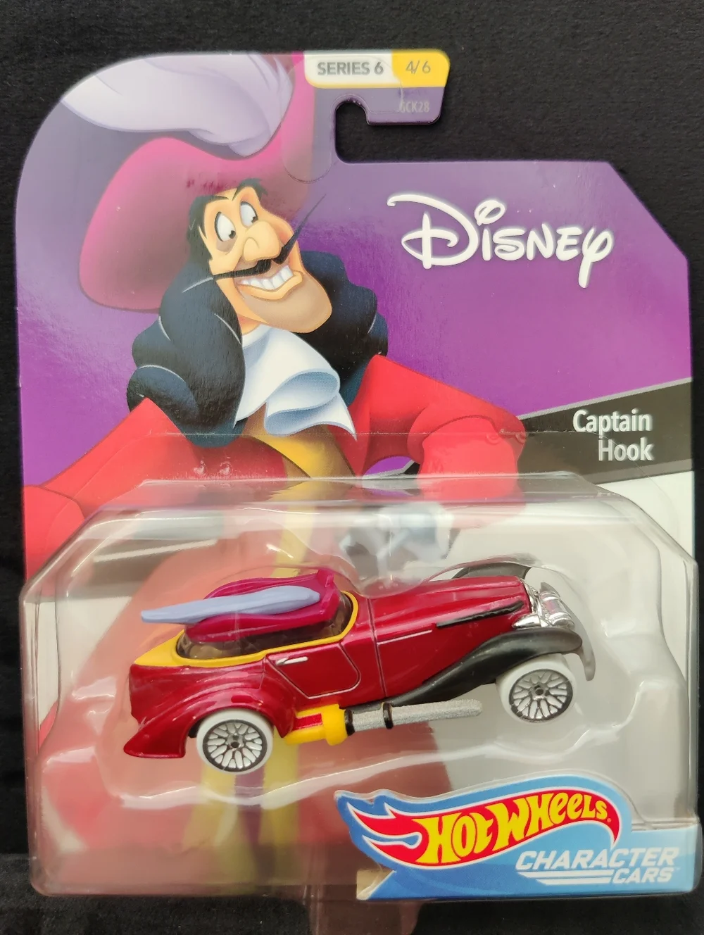 Disney Hot Wheels Character Car Captain Hook